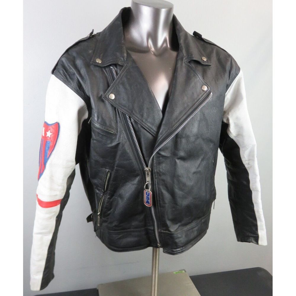 Vintage Black and White Bomber Jacket